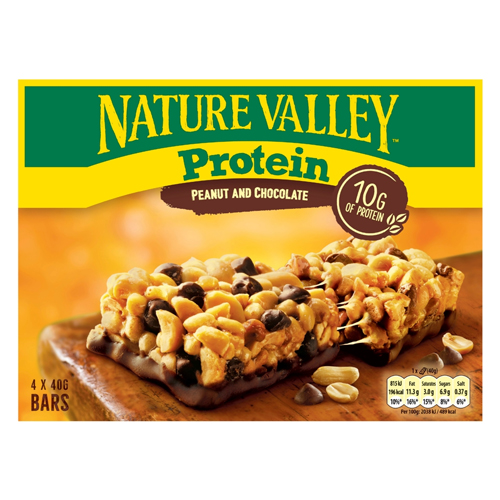 NATURE VALLEY PROTEIN PEANUT & CHOCOLATE BARS 4 X 40G
