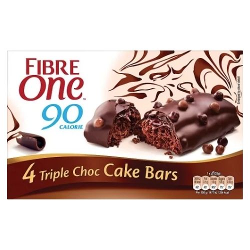FIBRE ONE 90 CALORIE TRIPLE CHOC CAKE BARS 100G