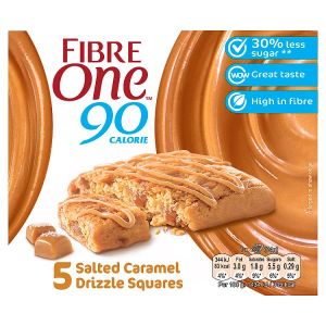 FIBRE ONE 90 CALORIE SALTED CARAMEL DRIZZLE SQUARES 120G