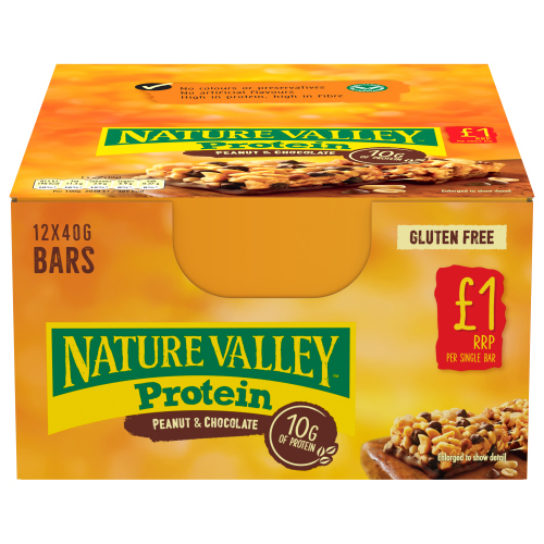 NATURE VALLEY PROTEIN PEANUT & CHOCOLATE BAR PMP £1.00 40G