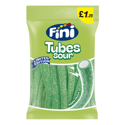 FINI SOUR APPLE TUBES PMP £1.25 140G