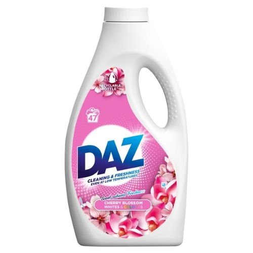 DAZ LIQUID LAUNDRY DETERGENT WHITES & COLOURS CHERRY BLOSSOM 47W