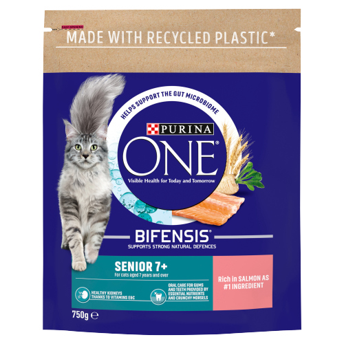 PURINA ONE SENIOR 7+ CAT SALMON AND W/GRAIN 750G