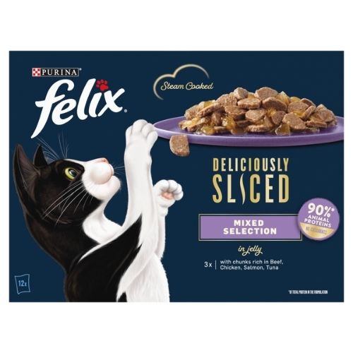 FELIX DELICIOUSLY SLICED MIXED SELECTION IN JELLY 12PK 80G