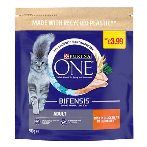 PURINA ONE CHICKEN & WHOLEGRAIN ADULT CAT FOOD PMP £3.99 600G