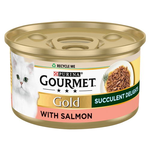 GOURMET GOLD SUCCULENT DELIGHTS SALMON WET CAT FOOD 85G