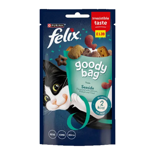 FELIX GOODY BAG CAT TREAT SEASIDE MIX PMP £1.39 60G
