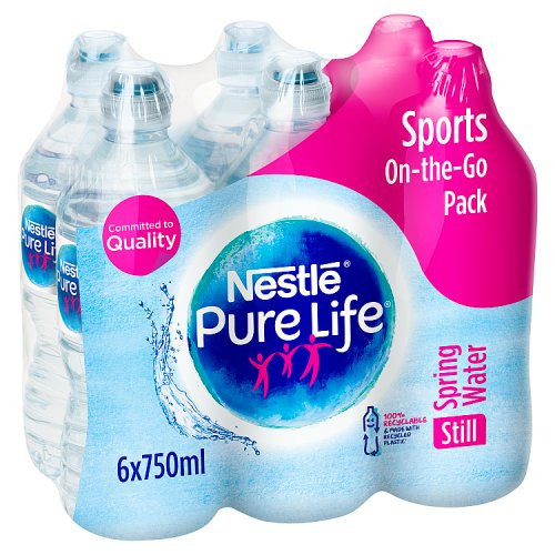 NESTLE PURELIFE STILL SPRING SPORTS CAP 6PK 750ML