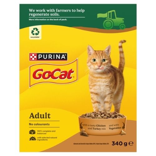GO-CAT TURKEY & CHICKEN WITH VEGETABLES PMP £1.75 340G
