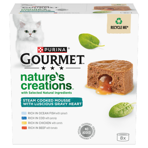 GOURMET NATURES CREATIONS GRAVY HEART OCEAN FISH 8PK 85G