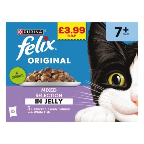 FELIX ORIGINAL MIXED SELECTION IN JELLY 7+ YEARS PMP £3.99 12PK 85G