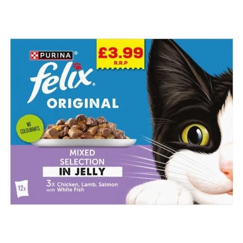 FELIX ORIGINALCHUNKS IN JELLY MIXED VARIETY MIXED SELECTION PMP £3.99 12PK 85G