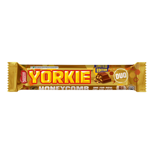 YORKIE HONEYCOMB MILK CHOCOLATE DUO BAR 66G