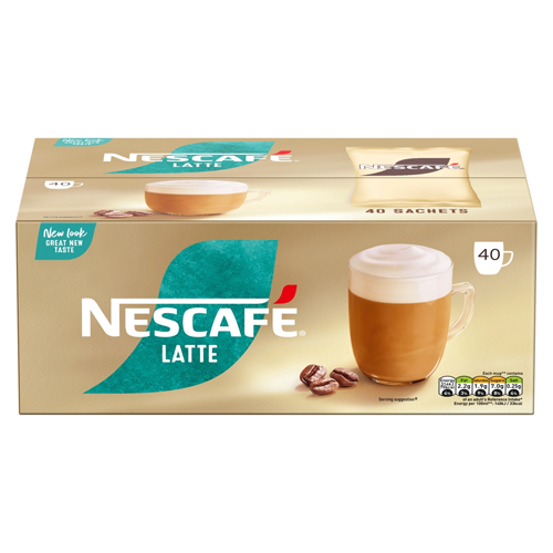 NESCAFE LATTE INSTANT COFFEE SACHETS 40 X 18G