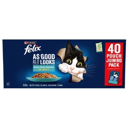 FELIX AGAIL OCEAN FEASTS WET CAT FOOD 40PK 85G