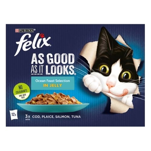 FELIX AGAIL OCEAN FEASTS WET CAT FOOD 12PK 85G