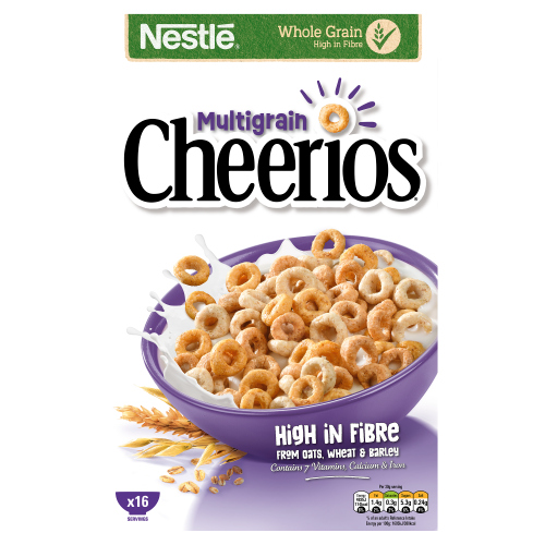 CHEERIOS MULTIGRAIN HOOP BREAKFAST CEREAL 500G