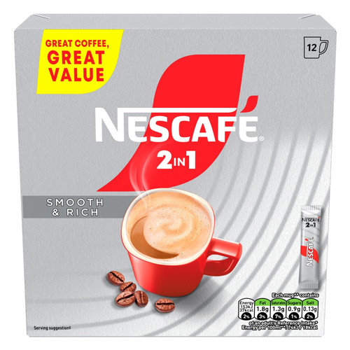 NESCAFE 2IN1 INSTANT COFFEE SACHETS 12PK 108G