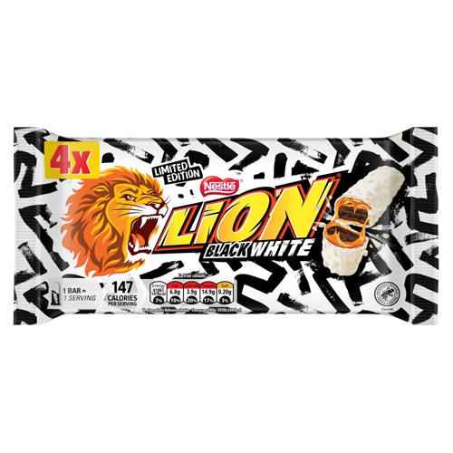 LION BLACK WHITE BAR 4PK 120G
