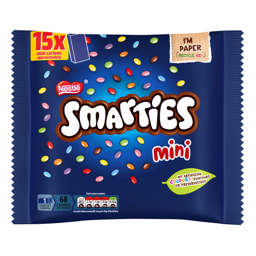 SMARTIES MINI CARTONS CHOCOLATE 15PK 216G