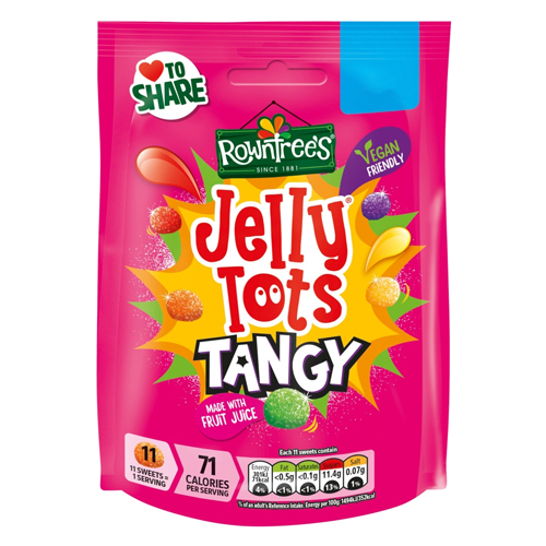 ROWNTREE'S JELLY TOTS TANGY SWEETS SHARING BAG 140G