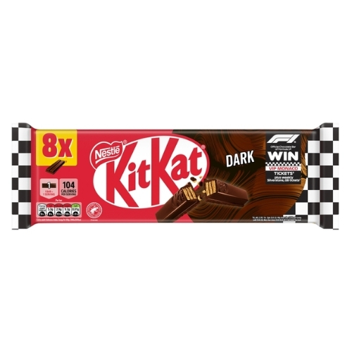 KITKAT 2 FINGER DARK CHOCOLATE BISCUIT BAR 8PK 165.6G