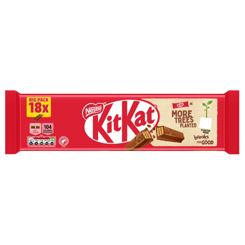 KITKAT 2 FINGER MILK CHOCOLATE BISCUIT BAR 18PK 372.6G