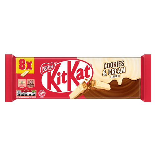 KITKAT 2 FINGER COOKIES & CREAM CHOCOLATE BISCUIT BAR 8PK 165.6G