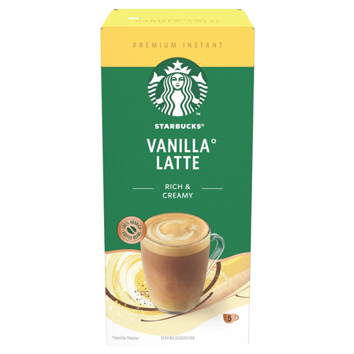 STARBUCKS VANILLA LATTE INSTANT COFFEE 5SAC 107.5G