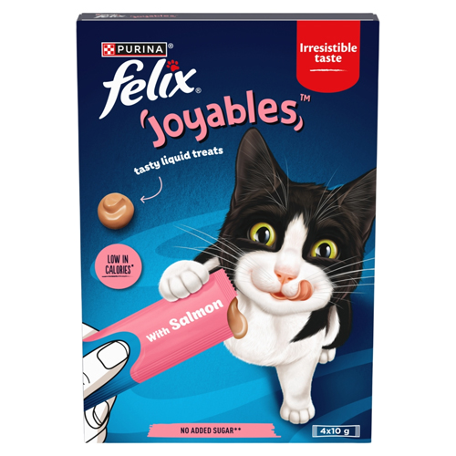 FELIX JOYABLES LIQUID WITH SALMON CAT TREAT 4PK 10G