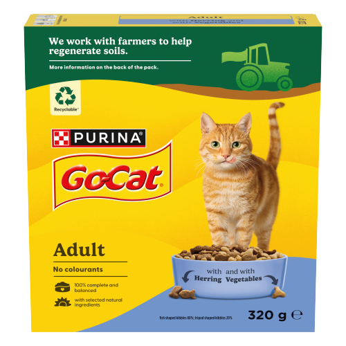 GO-CAT ADULT CAT FOOD TUNA HERRING & VEG 320G