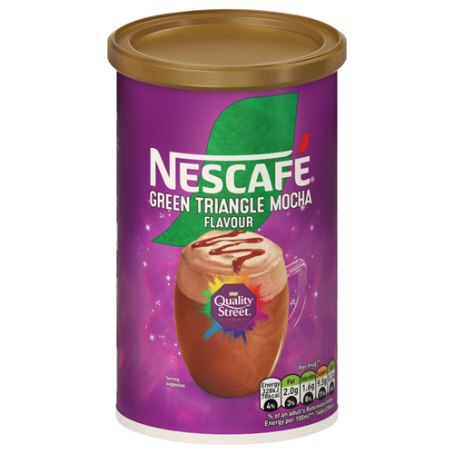 NESCAFE QUALITY STREET GREEN TRIANGLE HAZELNUT MOCHA COFFEE TUB 260G