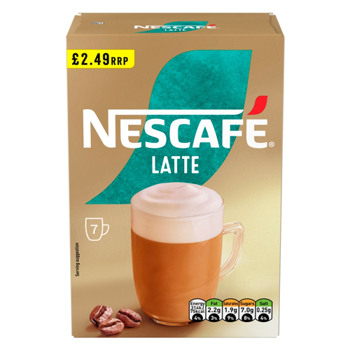 NESCAFE LATTE INSTANT COFFEE 7SAC PMP £2.49 126G
