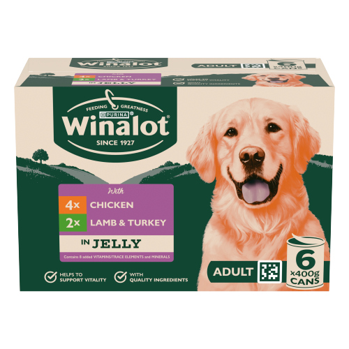 WINALOT CLASSICS MIXED IN JELLY WET DOG FOOD 6PK 400G
