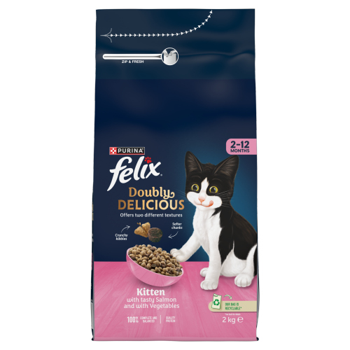 FELIX DOUBLY DELICIOUS JUNIOR SALMON & VEGETABLES 2KG