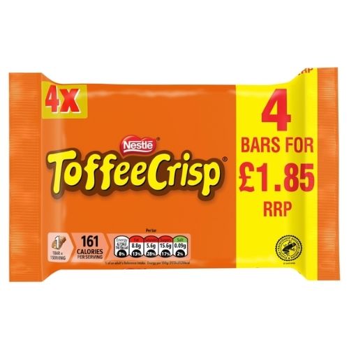 TOFFEE CRISP CHOCOLATE BAR PMP £1.85 4PK 124G