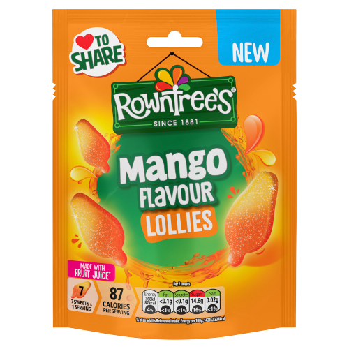 ROWNTREE'S LOLLIES MANGO SWEETS SHARING BAG 130G