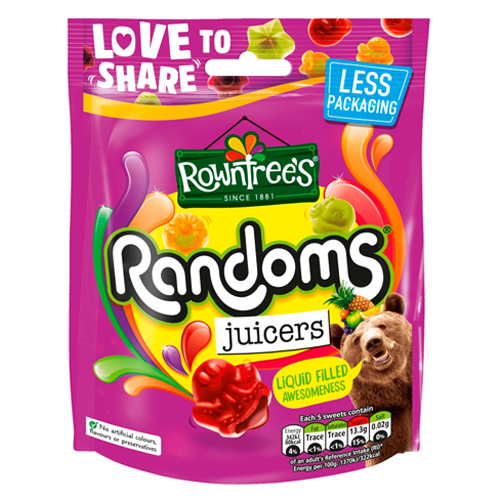 ROWNTREE'S RANDOMS JUICERS SHARING BAG 140G