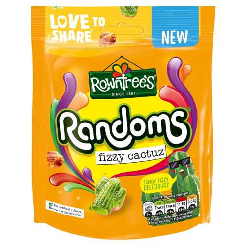 ROWNTREE'S RANDOMS FIZZY CACTUZ SHARING BAG 130G