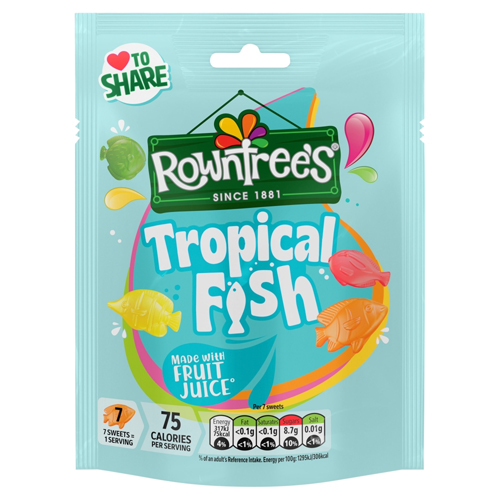 ROWNTREE'S TROPICAL FISH SWEETS SHARING BAG 115G
