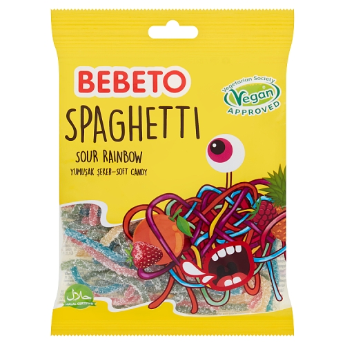 BEBETO SPAGHETTI SOUR RAINBOW SOFT CANDY PMP 50P 70G