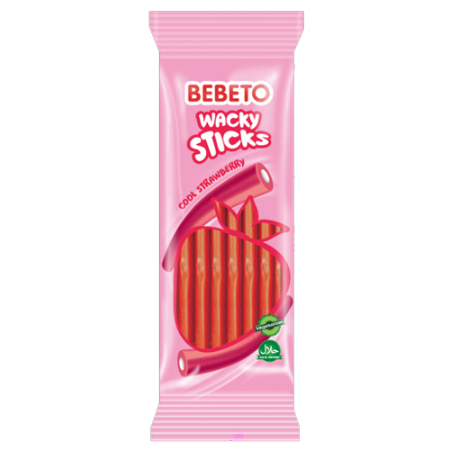 BEBETO WACKY STICKS STRAWBERRY 160G