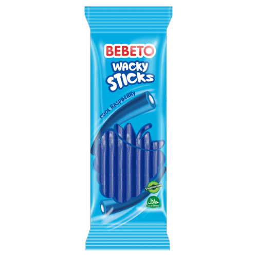 BEBETO WACKY STICKS FIZZY BLUE RASPBERRY 160G