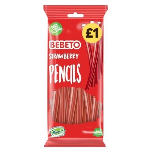 BEBETO STRAWBERRY PENCILS PMP £1.00 160G