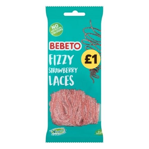 BEBETO FIZZY STRAWBERRY LACES PMP £1.00 160G