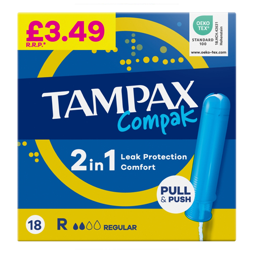 TAMPAX COMPAK REGULAR PMP£ 3.49 18PK