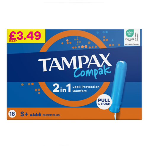 TAMPAX COMPAK SUPER PLUS PMP 3.49 18PK
