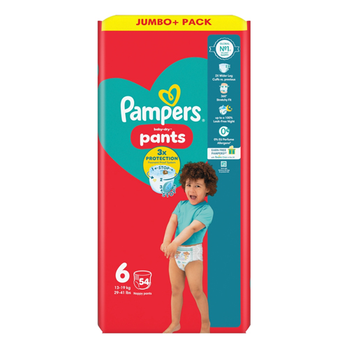 PAMPERS BABY DRY PANTS SIZE 6 JUMBO PACK 54S