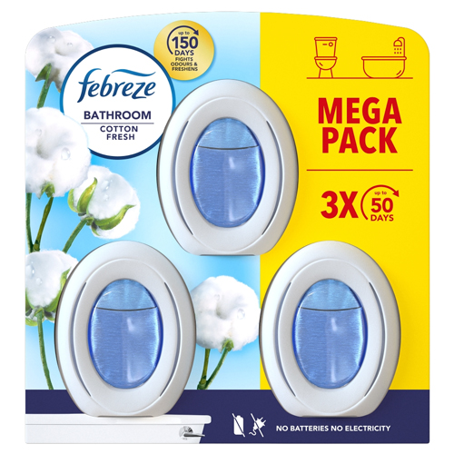 FEBREZE BATHROOM AIR FRESHENER COTTON FRESH 3PK 7.5ML
