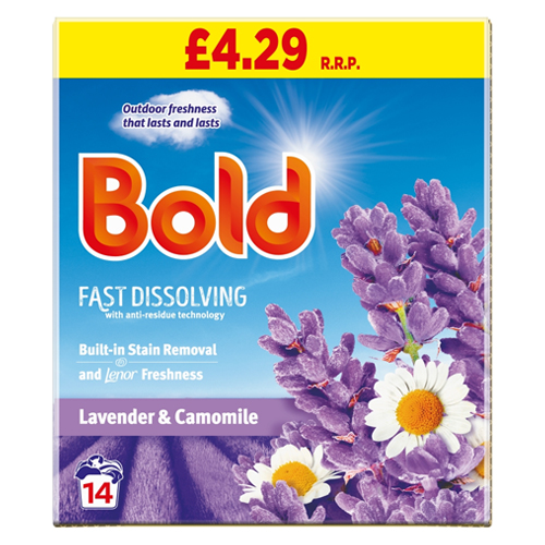 BOLD LAVENDER & CAMOMILE WASHING POWDER 14W PMP £4.29 700G